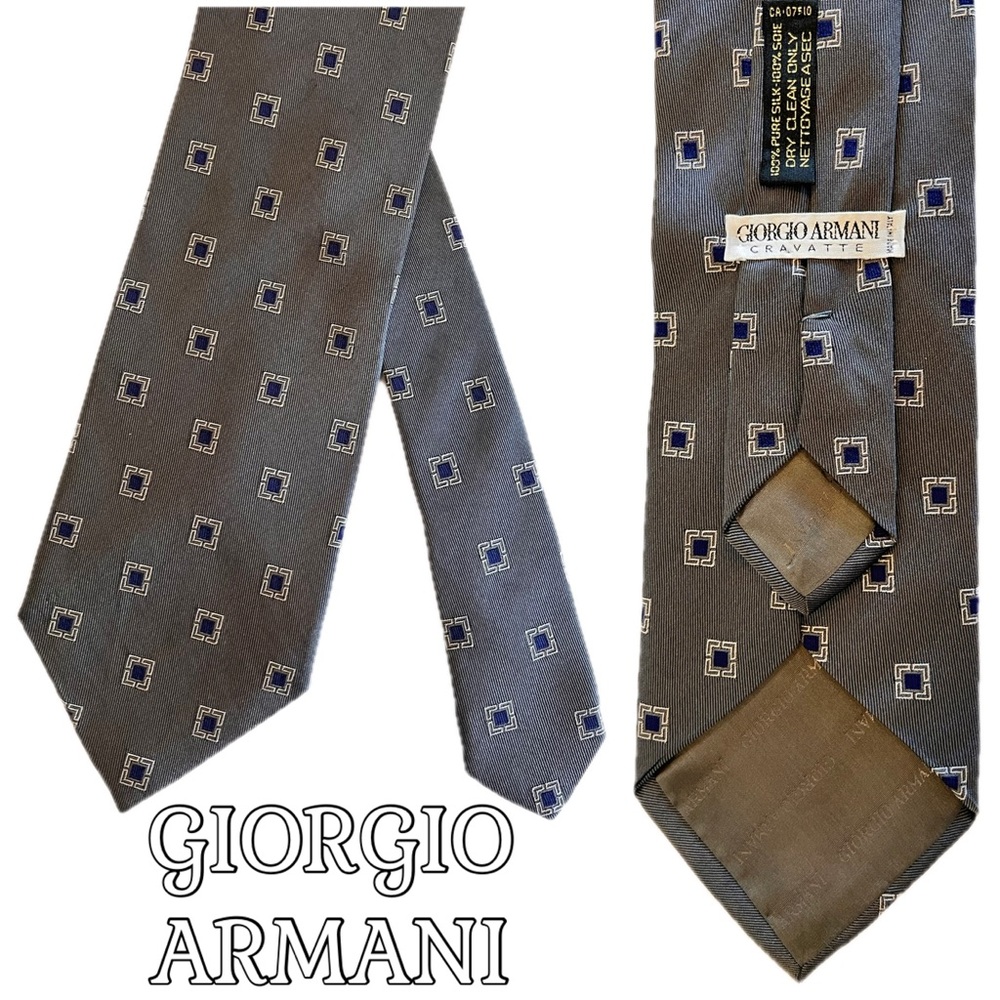 Giorgio Armani Cravatte Gray tone Silk Tie